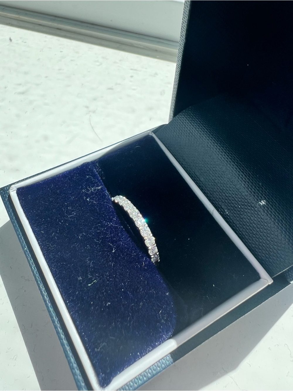 Blue Nile platinum diamond eternity band full pave 1 ct total weight